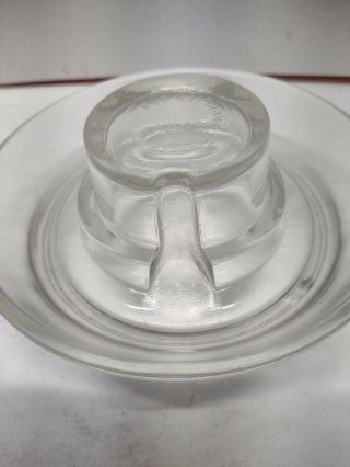 VINTAGE GLASS CHICKEN WATER FEEDER BASE FOR QUART MASON JAR 3