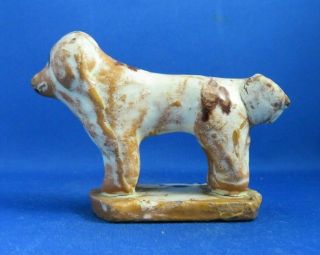 Antique 19thc Staffordshire Creamware Slipware Miniature Figure Of A Dog