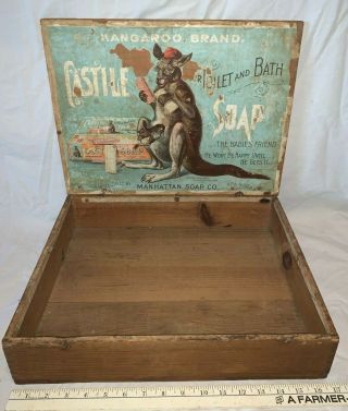 Antique Kangaroo Toilet Bath Soap Manhattan Ny Cleaner Country Store Display Box