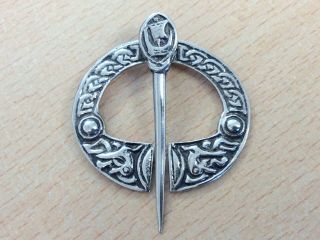 Antique Alexander Ritchie Design Iona Sterling Silver Penannular Brooch Pin 1920