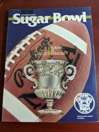 1988 Sugar Bowl Game Day Program Auburn Tigers Vs Syracuse Orangemen