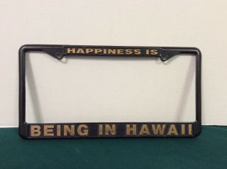 Happiness Is Being In Hawaii Metal License Plate Frame Holder