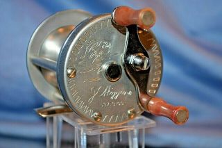 SCARCE OLD VINTAGE ROD REEL ENGRAVED JC HIGGINS 7 FISH 537 - 3103 COLLECTIBLE LURE 2