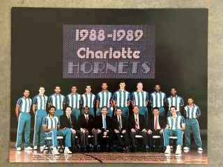 Charlotte Hornets Nba 1988 - 1989 Team Poster Vintage Nm Clt