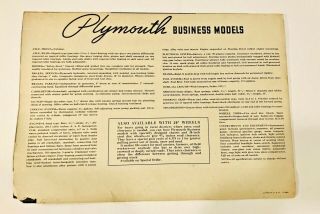 1937 Business Plymouth Sales Brochure Great Pictures Classic Car Display 3