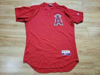 Vintage Majestic Los Angeles Of Anaheim Angels Red Baseball Sewn Jersey Medium