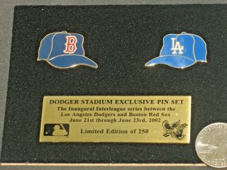 Boston Red Sox Los Angeles Dodgers 2002 Stadium Exclusive Pin Set Only 250 Made