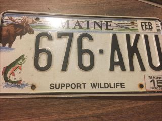 2015 Maine Moose License Plate Me Rainbow Trout Support Wildlife 676aku