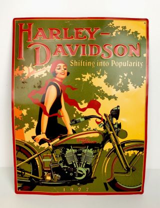 Harley Davidson Tin Sign Shifting Into Popularity 12 " X 16 "