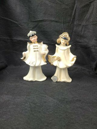 Vintage Florence Style Kitsch Ceramic Asian Boy And Girl Figures IMPERFECT 3
