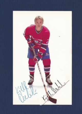 Kjell Dahlin Signed Montreal Canadiens Vintage Team Issued Hockey Postcard