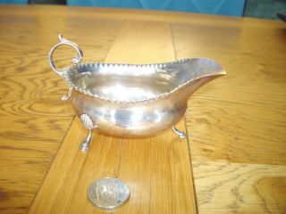 Antique Hallmarked Solid Silver Sauce Boat.