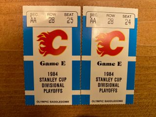 (2) 1984 Stanley Cup Divisional Playoff Ticket Stubs Calgary Flames/oilers