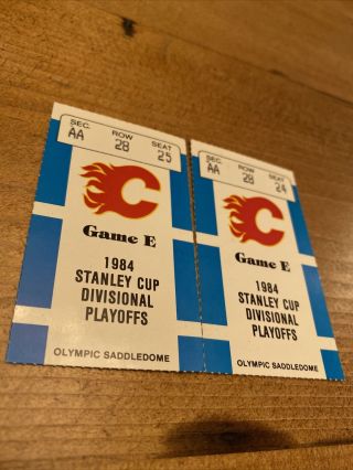 (2) 1984 Stanley Cup Divisional Playoff Ticket Stubs Calgary Flames/Oilers 2