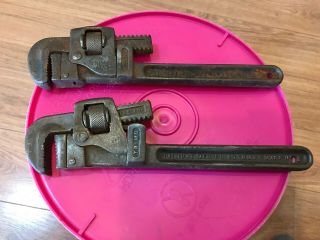 2 Vintage Trimo 10 Inch Pipe Wrenches.