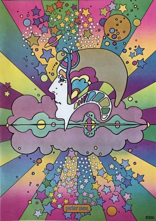 Vintage Peter Max Psychedelic Poster - The Different Drummer - 50 Years Old