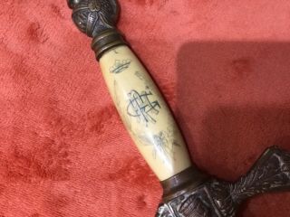 Antique Masonic Knights of Columbus Sword With Scabbard made by Ames 2