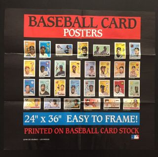 Vintage 1990 Mlb Baseball Card Poster - Geo Graphics Los Angeles