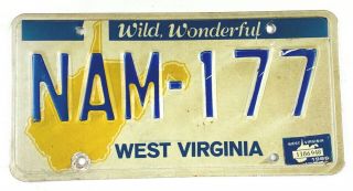West Virginia 1986 License Plate With Nam Vtg Car Tag Man Cave Gift Garage Wall