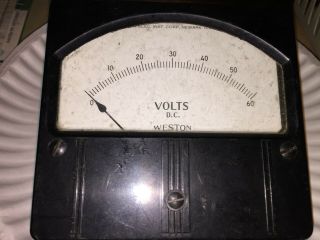 Vintage Weston Panel Meter Volts Dc Model 961
