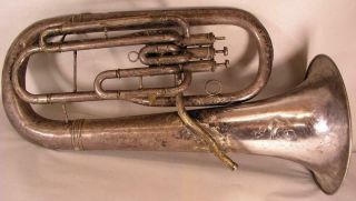Antique " Classic " Euphonium Horn William Frank Co.  Chicago As Found For Resto