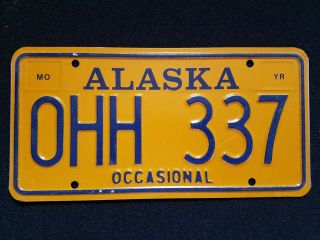 1987 Alaska Auto Car Truck License Plate Ohh 337 Occasional