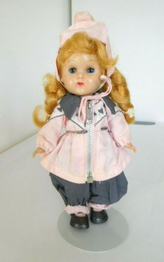 Vintage 1956 Vogue Ginny Slw In Fun Time Ski Outfit Blonde Braids Straight Leg