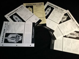 Six Vintage Heintz Kaufman Gammatron Data Sheets Pentode Triode Rectifier 1946
