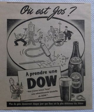 Vintage Ad 1942 Wartime Brewery Dow Beer Blue Label Frontenac Lager
