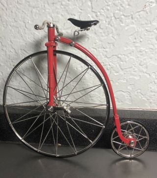 Penny Farthing Miniature Model Decor Black Red High Wheel Bicycle Desktop