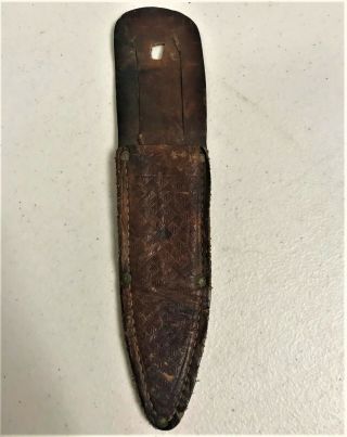 Old Vintage Leather Knife Sheath Scabbard - 8 3/4 Inches Long