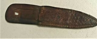 Old Vintage Leather Knife Sheath Scabbard - 8 3/4 Inches long 2