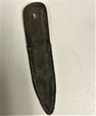 Old Vintage Leather Knife Sheath Scabbard - 8 3/4 Inches long 3
