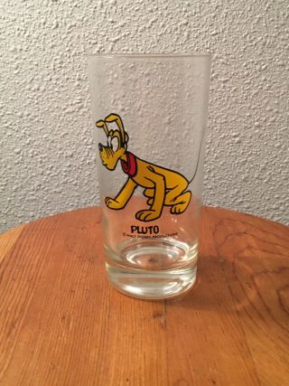 Vintage Walt Disney Drinking Glass Tumbler - Pluto
