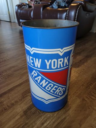 Vintage 1994 York Rangers Metal Trash Can P&k Products Nhl 19 " Tall