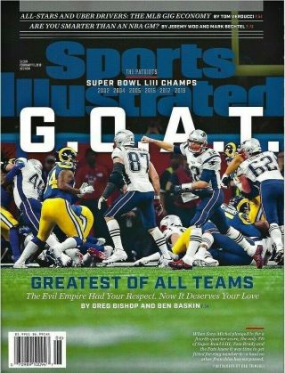 Sports Illustrated 2019 England Patriots Bowl 53 Champions - Brady Goat