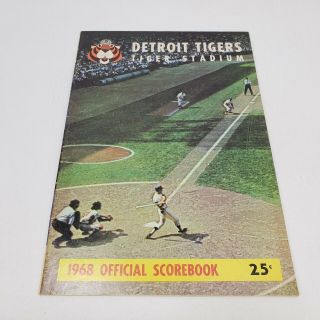 1968 Detroit Tigers Vs Boston Red Sox Baseball Scorecard Program Score Book