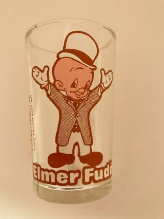1976 Vintage Cartoon Glass Warner Bros.  Elmer Fudd With Porky Bottom