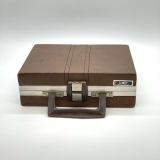 Vintage Savoy 16 Cassette Tape Carrier Case Brown Hard Case