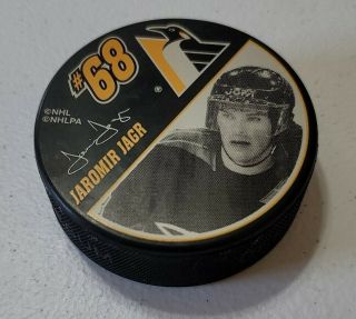 Vintage Jaromir Jagr Pittsburgh Penguins Hockey Puck 1998 300th Goal Nhl 68