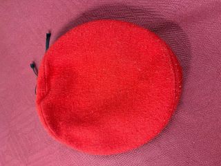 Vintage Official Headwear Boy Scout Bsa Red Wool Beret Hat Cap Size M
