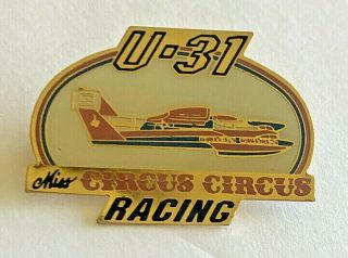 Vintage Miss Circus Circus Racing Hydroplane Pinback Button