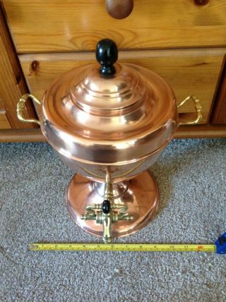 Antique Copper And Brass Samovar With Carrying Handles & A Pull/push Tap