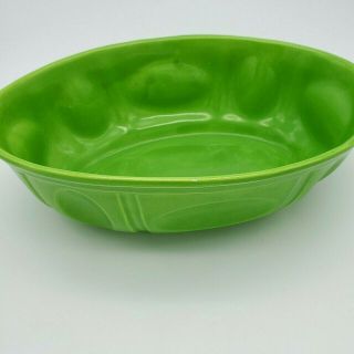 Vintage Haeger Pottery Green Oval Planter Pot Bowl Ceramic 3929 Table Key Dish 2