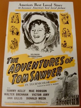 Vintage & Complete The Adventures Of Tom Sawyer (1938) Pressbook - Tommy Kelly