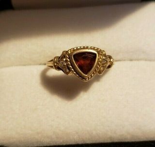Vintage Womens 10k Gold Ring Red Stone Size 6.  25 2.  43 Grams
