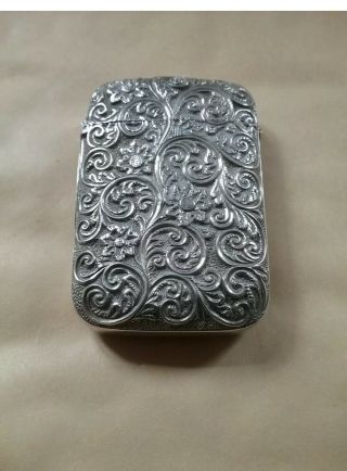 Rare Silver Medieval Design Victorian Vesta Case Match Safe Birmingham 1886 2