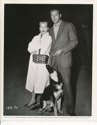 Lana Turner Lex Barker German Shepherd Candid Vintage Universal Photo