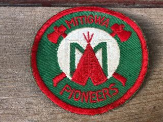 Vtg Bsa Boy Scouts Of America Camp Mitigwa Pioneers Embroidered Patch