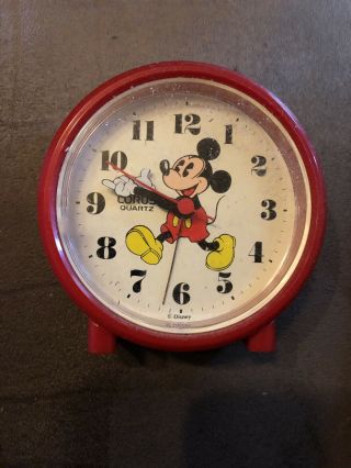 Vintage Lorus Mickey Mouse Alarm Clock Mickey Mouse Hands Non Disney